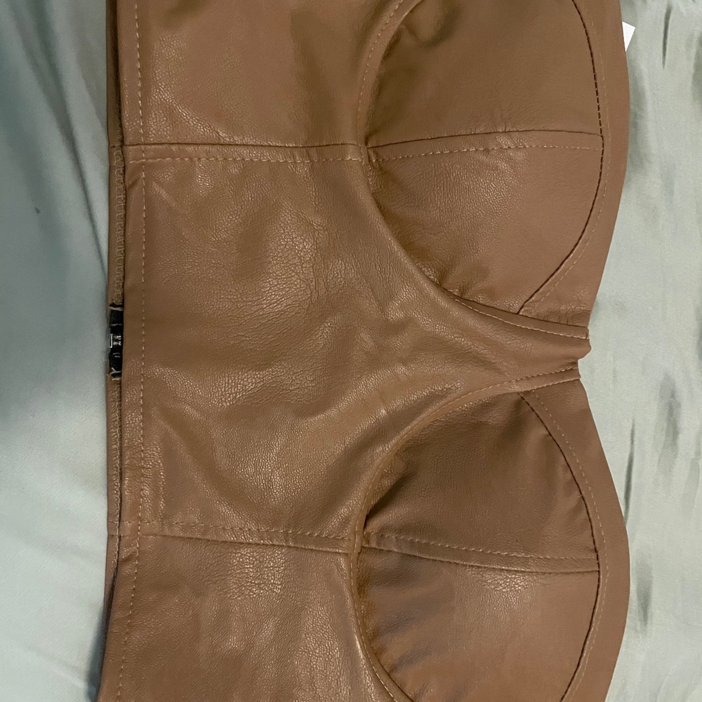 Faux leather crop top